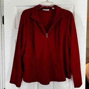 Coldwater Creek Fleece Top Red 2X